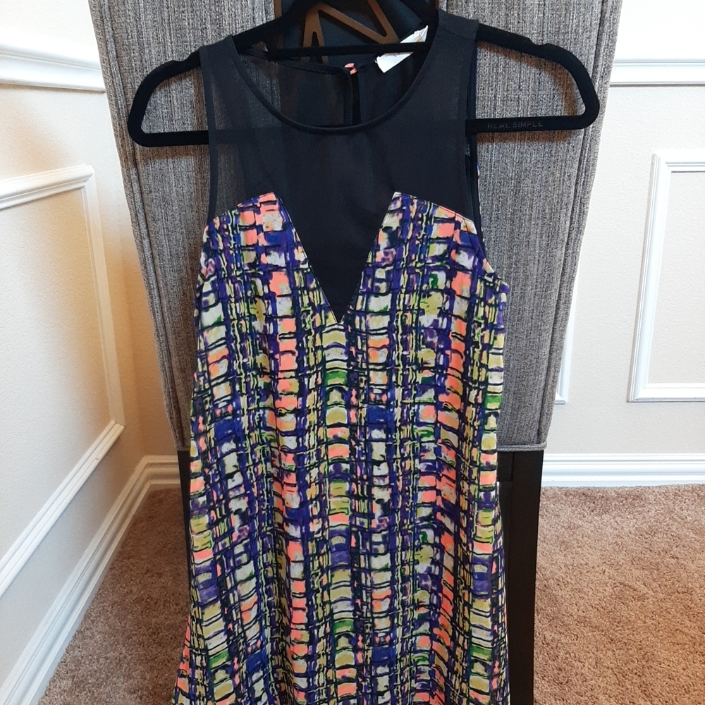 Lush Multicolor Sleeveless Sheer Mini Dress